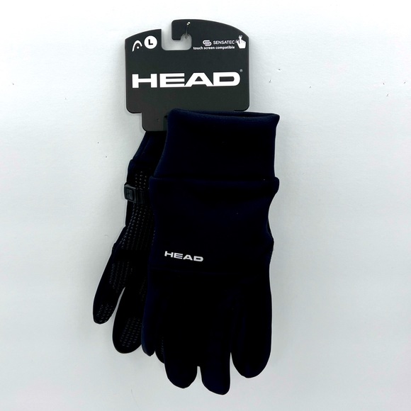HEAD, SENSATEC TOUCH SCREEN MEN’S GLOVES, BLACK, LARGE SIZE, WARM & COMFORTABLE - Picture 1 of 12